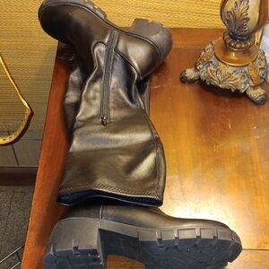 Steve Madden Black Chunky Sole Knee-High Boots